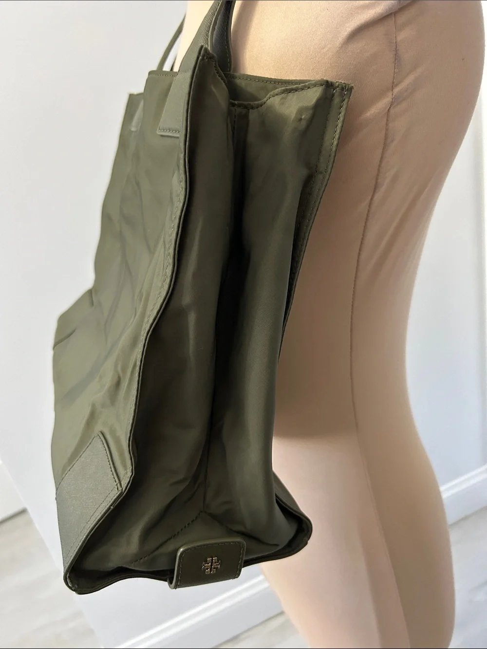 Tory Burch Ella Nylon Packable Tote Olive